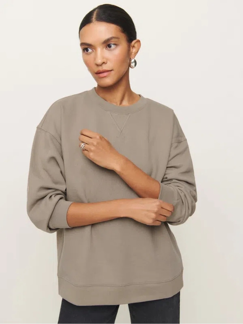 Reformation Drew Vintage Oversized Crewneck Sweatshirt